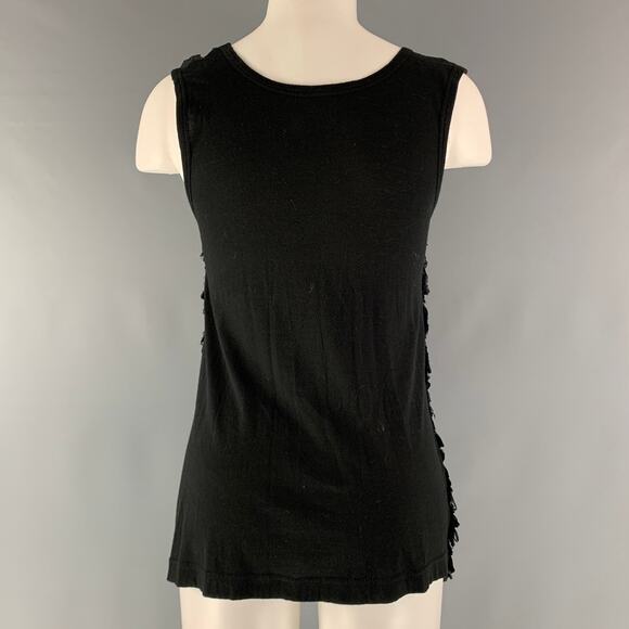 GIVENCHY Size S Black Ruffled Tank Casual Top - Picture 4 of 7
